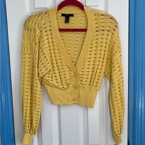 FOREVER 21 yellow cardigan sweater Size: SMALL